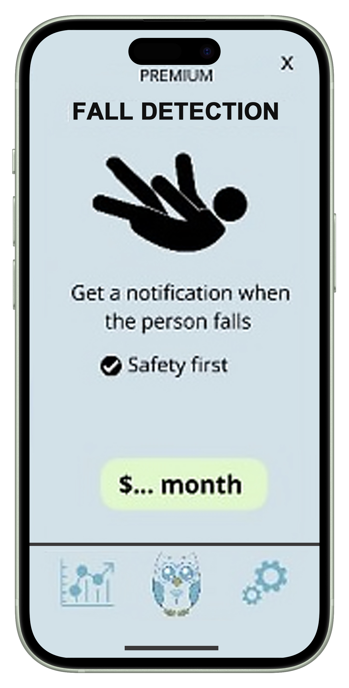 Tkare fall-detection alert screen
